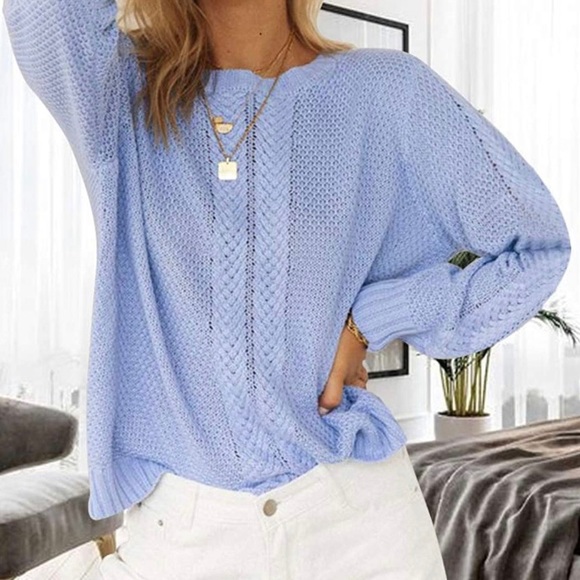 Blue Sweater *WORN ONCE* Perfect for a Gender Reveal - Picture 2 of 11